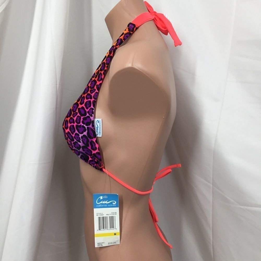 California Waves Animal Print Bikini Top (D7) - Picture 2 of 6